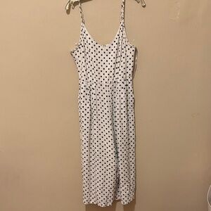 Forever New Cream and Black Polka Dot Jumpsuit